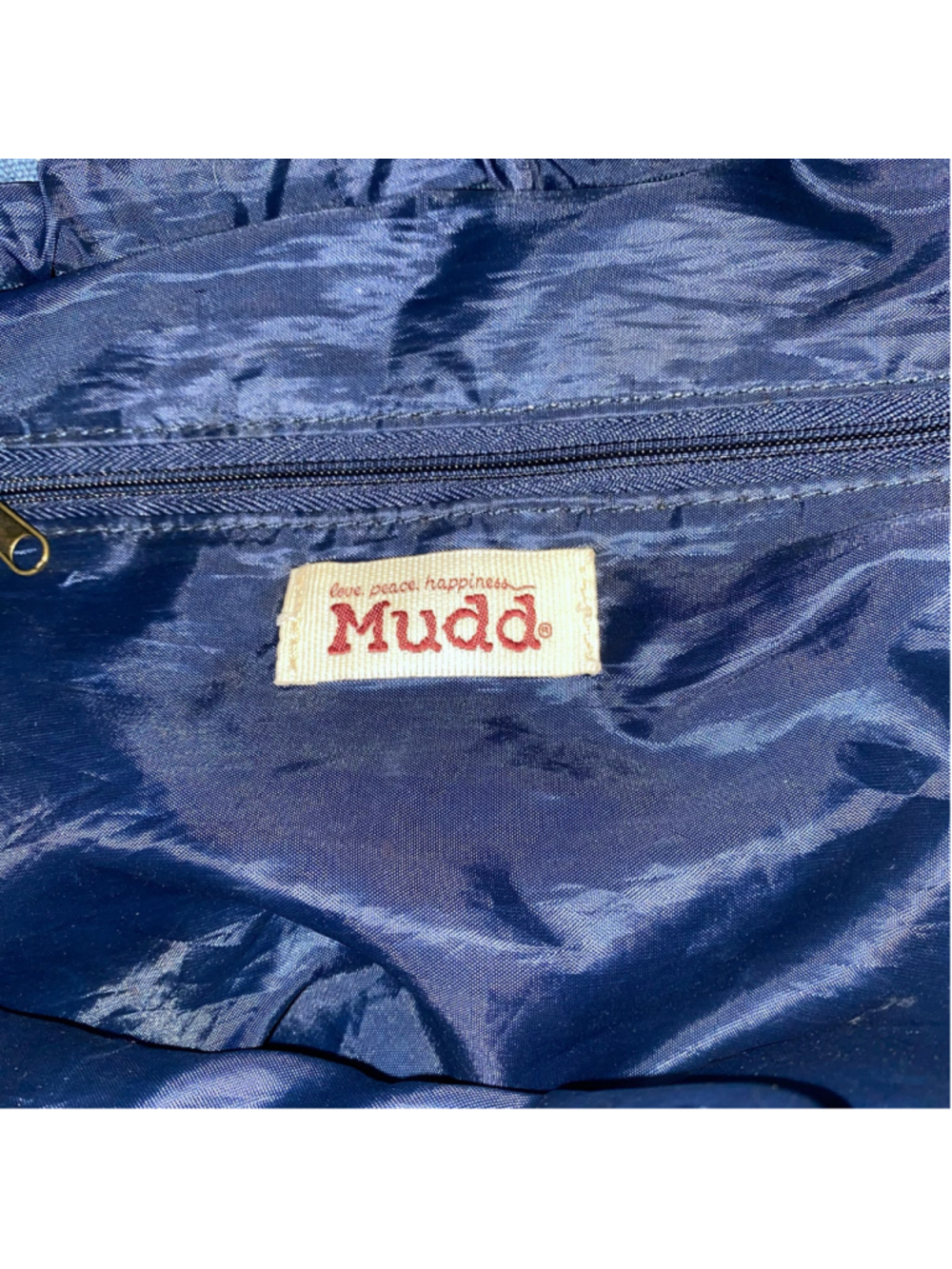 Vintage Y2K Mudd Backpack Blue White Southwestern Geometric Pattern Canvas - Picture 4 of 5